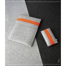 FELT DUETT set for iPad and iPhone light grey/orange