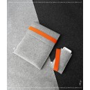 FELT DUETT set for iPad and iPhone light grey/orange